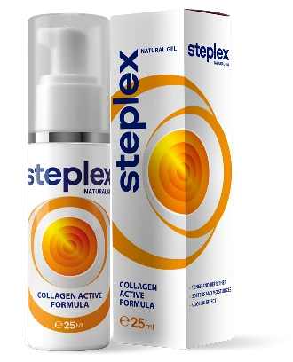 Envase principal de Steplex, un gel para el alivio del dolor articular.
